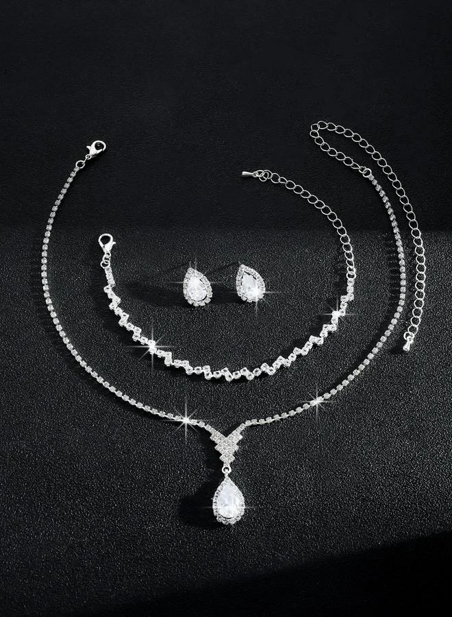 Take Two  3-Piece Embellished Necklace, Bracelet And Earrings Jewelry Set for Women | Best Price UAE